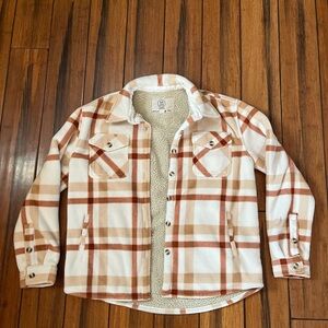 Plaid Sherpa-Lined Jacket